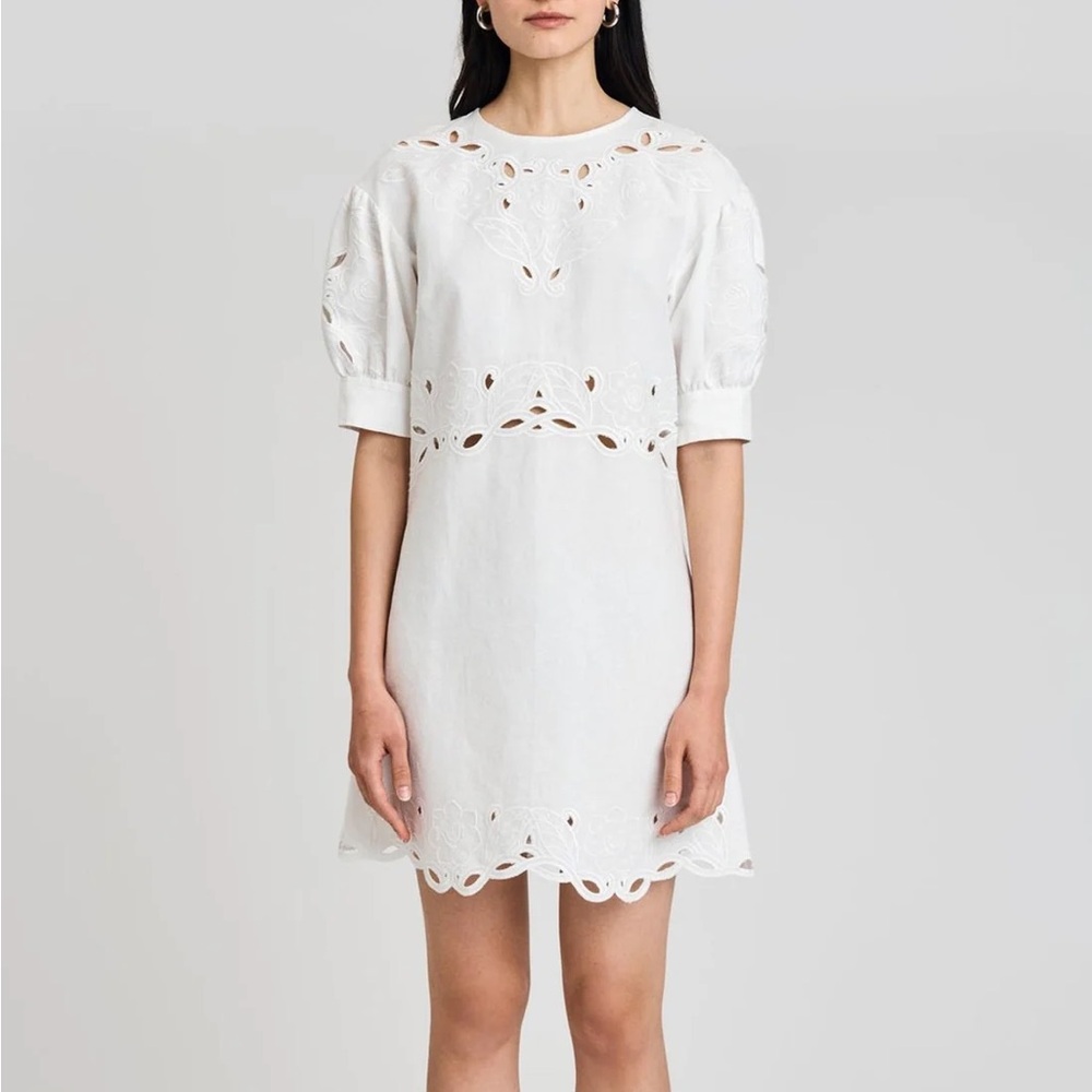Everett Eyelet Dress in Soft White